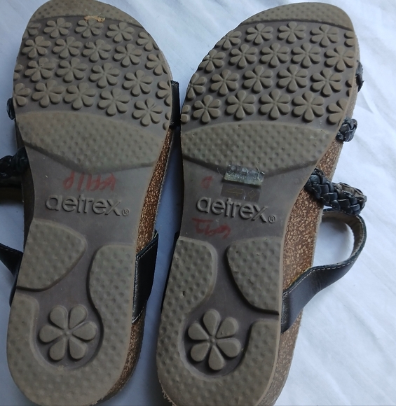 Aetrex Sandals 7 EU 37 Janey Braided Slide Cork Cushioned Comfort Casual - Picture 8 of 10